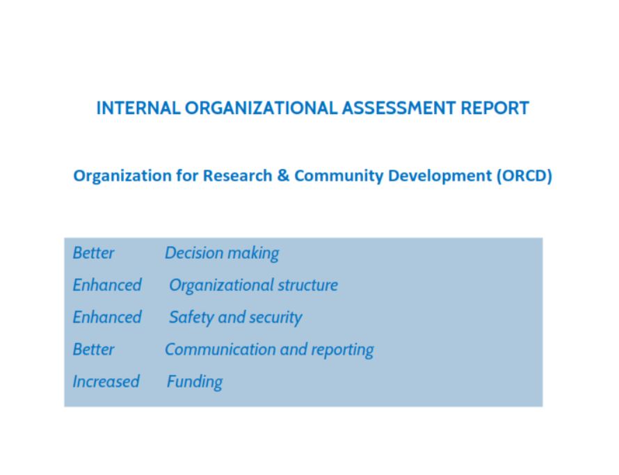 ORCD Afghanistan Internal Organizational Assessment Report